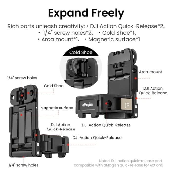 For DJI Pocket 3 aMagisn Mantis Extension Frame Magnetic Mount for Hands-Free Vlogging – Bild 5