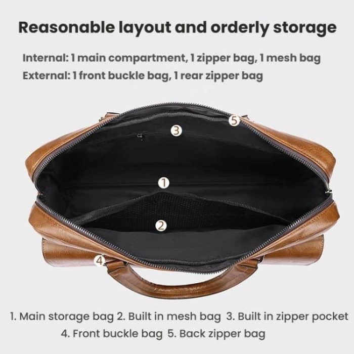 WEIXIER T616 Men Commuter Briefcase Large Capacity Document Laptop Bag – Bild 6