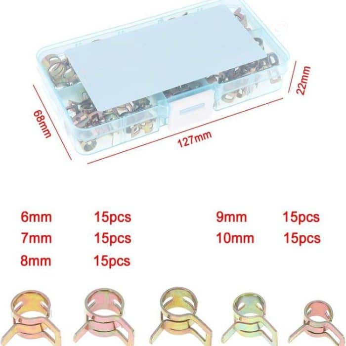 M6/M10 Automotive Fuel Line Mini Spring Hose Clamp Set, 75pcs /Set – Bild 3