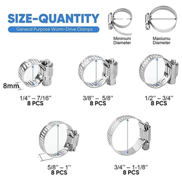 40pcs /Set Stainless Steel American-Style Heavy-Duty Clamp Kit, 40pcs /Set – Bild 2