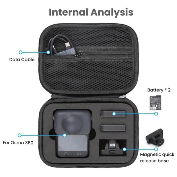 For DJI Osmo 360 Standard Combo PU Leather Carrying Case Portable Waterproof Protective Storage Bag – Bild 4