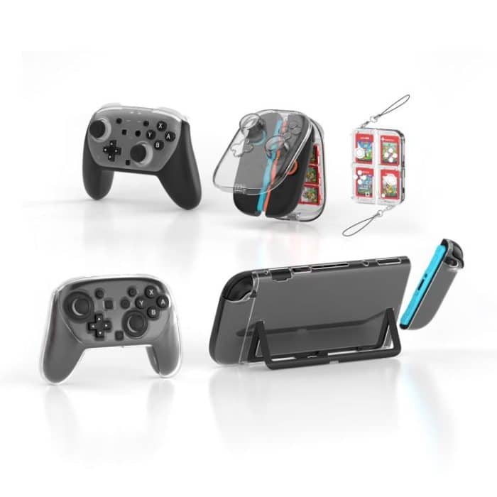 Für Nintendo Switch 2 JYS 5-in-1 Crystal Case Komplettschutzset inklusive Konsolengehäuse, Joy-con- und Pro-Controller-Abdeckung, Frontplatte, Spielekassettenhülle – Bild 2