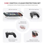 Für Nintendo Switch 2 JYS 5-in-1 Crystal Case Komplettschutzset inklusive Konsolengehäuse, Joy-con- und Pro-Controller-Abdeckung, Frontplatte, Spielekassettenhülle – Bild 3