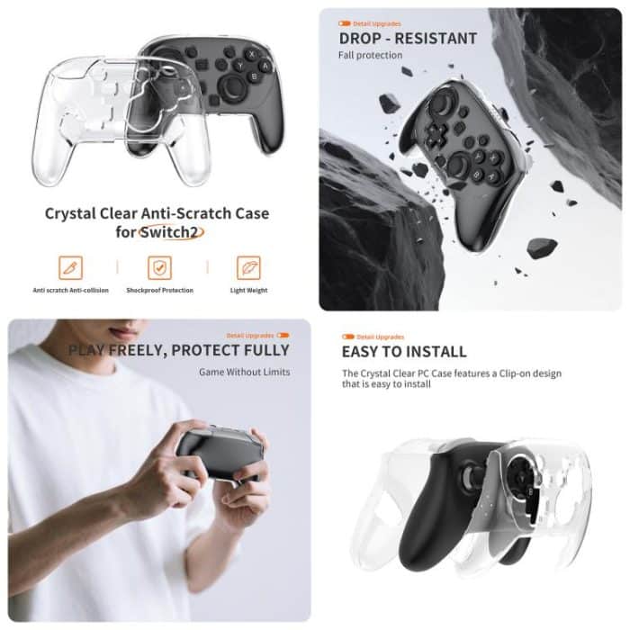 Für Nintendo Switch 2 JYS 5-in-1 Crystal Case Komplettschutzset inklusive Konsolengehäuse, Joy-con- und Pro-Controller-Abdeckung, Frontplatte, Spielekassettenhülle – Bild 7