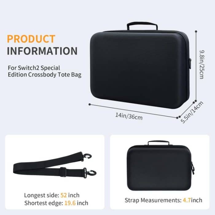 Für Nintendo Switch 2 JYS All-in-One-Aufbewahrungstasche mit Schultergurt, passend für Dock/Konsole/Pro-Controller/Kamera/Griff/Ladegerät – Bild 10