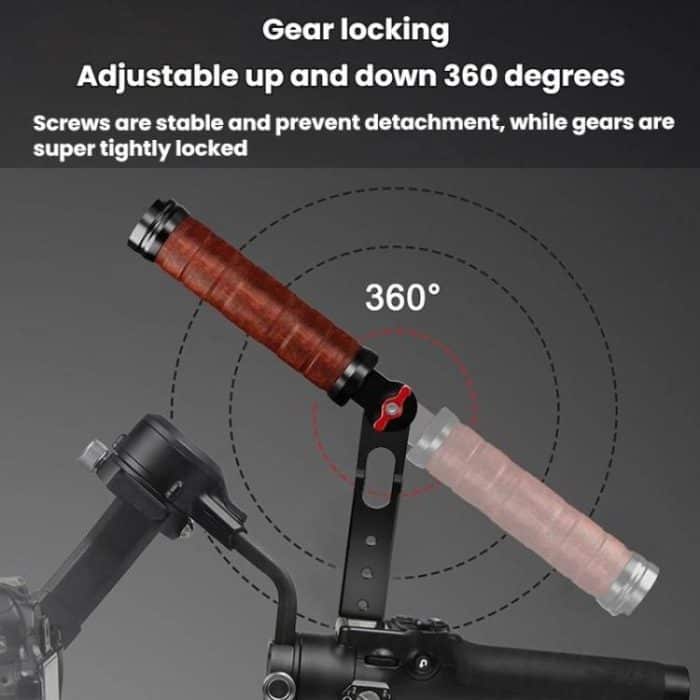 Gimbal Wooden Handle Chute Snail Gimbal Side Handle Grip,For DJI RS 4 Mini / 4 PRO / 3 / 3 Mini / 3 PRO / 2, Single Handle, With Chute, With Chute And Snail Gimbal – Bild 4