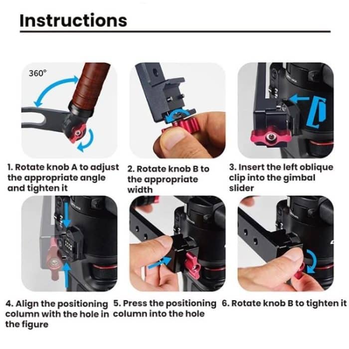 Gimbal Wooden Handle Chute Snail Gimbal Side Handle Grip,For DJI RS 4 Mini / 4 PRO / 3 / 3 Mini / 3 PRO / 2, Single Handle, With Chute, With Chute And Snail Gimbal – Bild 9