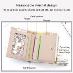 Kurze, kreuzgestreifte Suzip-Geldbörse für Damen – Bild 5