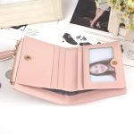 Kurze, kreuzgestreifte Suzip-Geldbörse für Damen – Bild 6