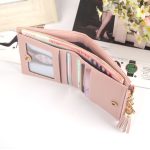 Kurze, kreuzgestreifte Suzip-Geldbörse für Damen – Bild 7