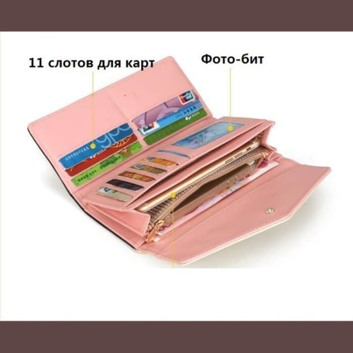 Lange Leder-Geldbörsen mit Blumenmuster, Geldbeutel für Damen – Bild 4