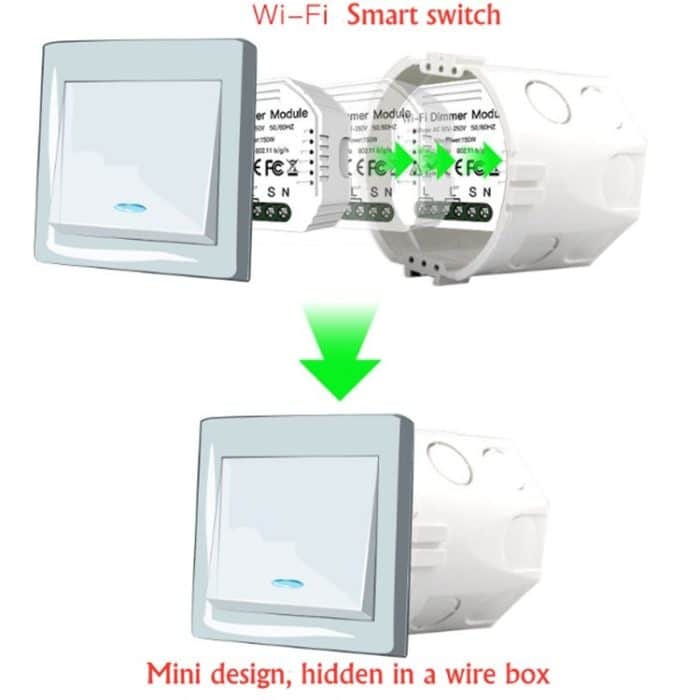 Verdeckter Wifi Smart Switch Dimmer und traditioneller Switch Dual Control Smart Switch – Bild 3