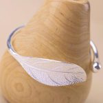 Blatt-Manschetten-offene Armbänder-Armreifen-Frauen-Weinlese-Silber-Schmuck-Luxus-Armband – Bild 4