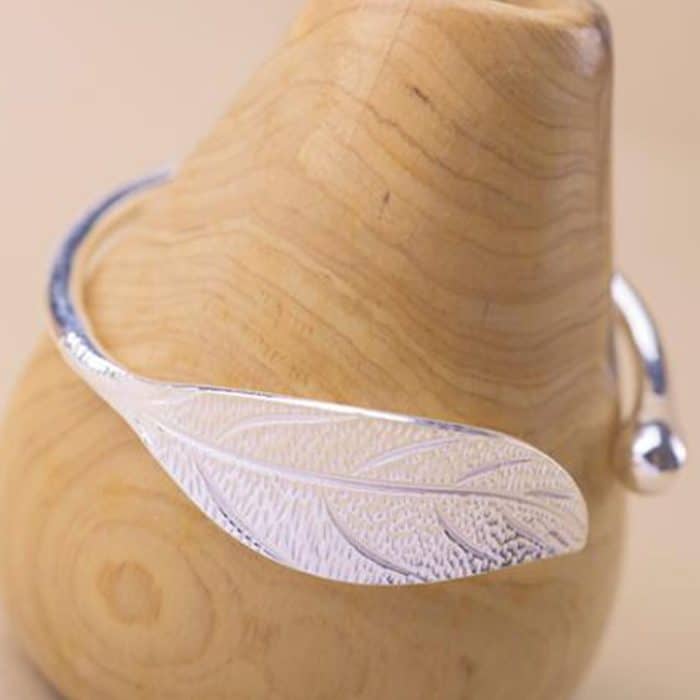 Blatt-Manschetten-offene Armbänder-Armreifen-Frauen-Weinlese-Silber-Schmuck-Luxus-Armband – Bild 4
