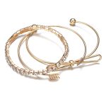 Goldfarbe Blatt Schneeflocke Hirschgeweih Offen verstellbare Manschette Armreifen Set für Frauen – Bild 3