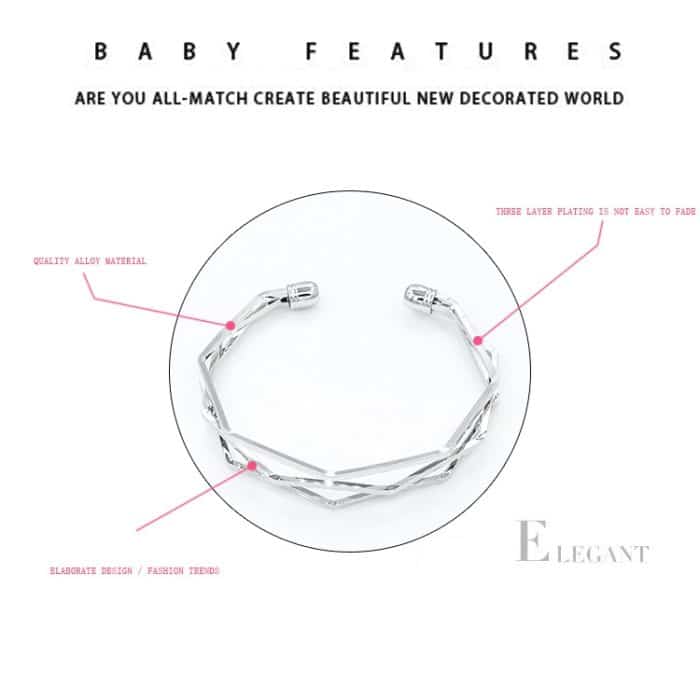 Vintage Brief Open Charms Mehrschichtige Manschettenarmband-Armreifen – Bild 4