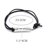 Geben Sie niemals Armbänder auf Einfaches Leder-Samt-Buchstaben-Persistenz-Armband – Bild 2