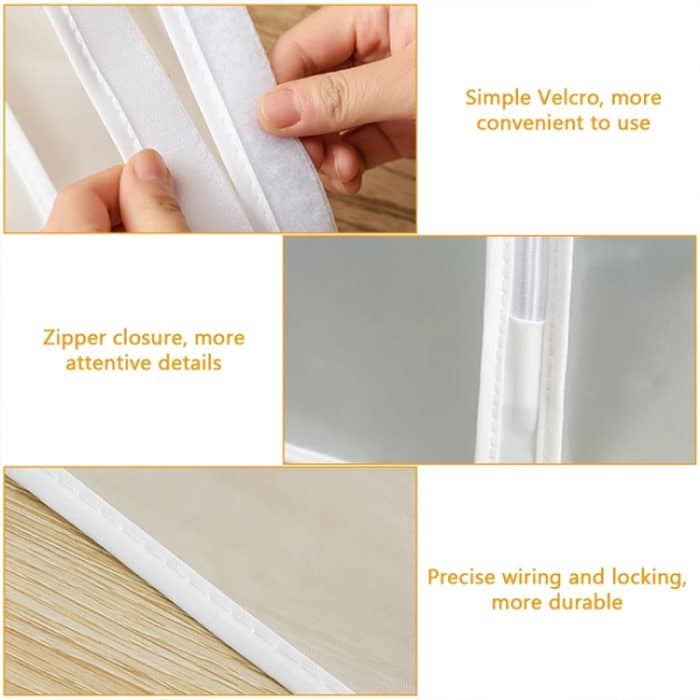 2 PCS PEVA Dreidimensionale Staubdichte Stoffhülle Taschen Hängender Organizer Aufbewahrungstasche Wasserdichte Anzugmantelhülle, 60x90x30cm, 60x110x30cm – Bild 3