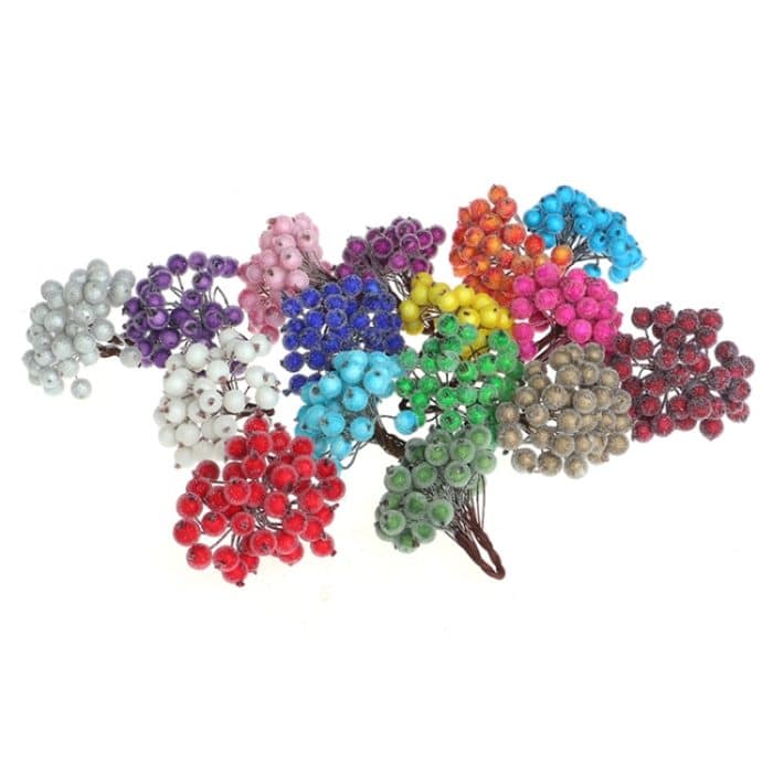 80PCS 12mm Simulation Beere Frost Rot Kleine Frucht Schaum Beere DIY Zubehör Blumen Arrangement Material – Bild 5