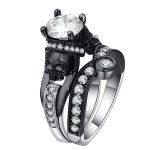 2 Stück Totenkopf-Ring, Punk-Stil, Modeschmuck