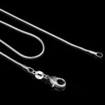 Versilberte Schlangenknochenkette, weibliche dünne Halskette – Bild 3