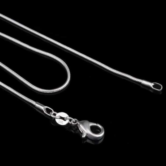 Versilberte Schlangenknochenkette, weibliche dünne Halskette – Bild 3