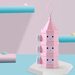 Tragbare, abnehmbare, geschichtete Milchpulverbox für den Außenbereich, versiegelte Milchpulverbox für Babys, 3 Grids, 4 Grids