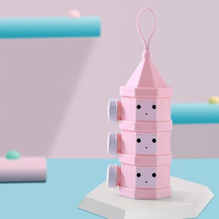 Tragbare, abnehmbare, geschichtete Milchpulverbox für den Außenbereich, versiegelte Milchpulverbox für Babys, 3 Grids, 4 Grids