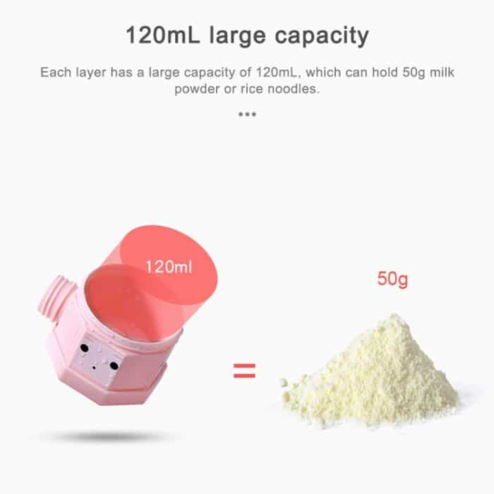 Tragbare, abnehmbare, geschichtete Milchpulverbox für den Außenbereich, versiegelte Milchpulverbox für Babys, 3 Grids, 4 Grids – Bild 3