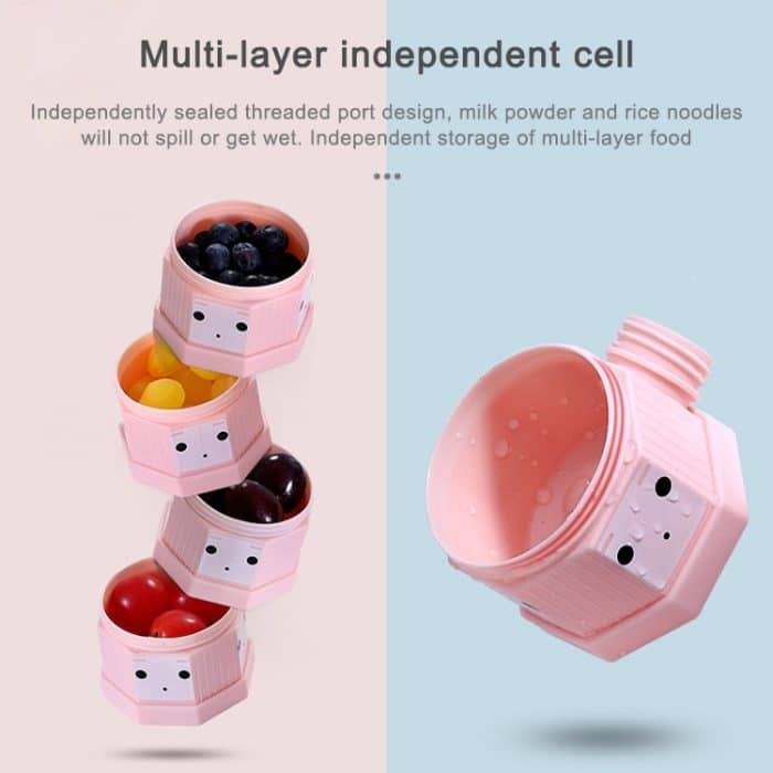 Tragbare, abnehmbare, geschichtete Milchpulverbox für den Außenbereich, versiegelte Milchpulverbox für Babys, 3 Grids, 4 Grids – Bild 7
