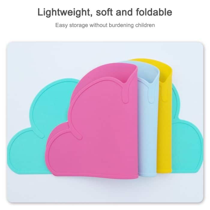 Kinder Wolke Silikon Tischset wasserdichte Umweltschutz Student Tischset, White, Black, Yellow, Blue, Green, Light Pink, Dark Gray, Light Blue, Light Green, Light Gray, Dark  Pink – Bild 3