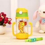 400 ml Babyflasche Silikon Kinder Trinkbecher Hüpfende Öffnung mit Griff mit Cartoon-Muster Baby Trinkbecher