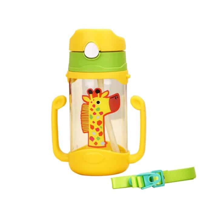 400 ml Babyflasche Silikon Kinder Trinkbecher Hüpfende Öffnung mit Griff mit Cartoon-Muster Baby Trinkbecher – Bild 2