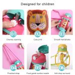 400 ml Babyflasche Silikon Kinder Trinkbecher Hüpfende Öffnung mit Griff mit Cartoon-Muster Baby Trinkbecher – Bild 4