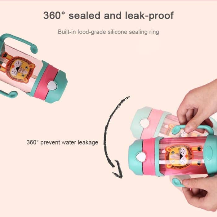 400 ml Babyflasche Silikon Kinder Trinkbecher Hüpfende Öffnung mit Griff mit Cartoon-Muster Baby Trinkbecher – Bild 7