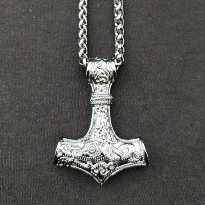 Mjolnir Anhänger Wikinger Schutztalisman Hammer Halskette – Bild 2