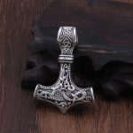 Mjolnir Anhänger Wikinger Schutztalisman Hammer Halskette – Bild 3