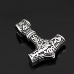 Mjolnir Anhänger Wikinger Schutztalisman Hammer Halskette – Bild 5