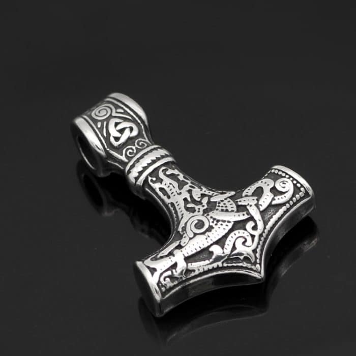 Mjolnir Anhänger Wikinger Schutztalisman Hammer Halskette – Bild 5