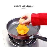 3 PCS Silikon Eierkocher Eierhalter Küchenwerkzeuge Pfannkuchen Kochgeschirr Backgeschirr Dampf Eier Teller Tablett, Green, Red, Blue, Yellow, 4 pieces of steamed egg – Bild 7