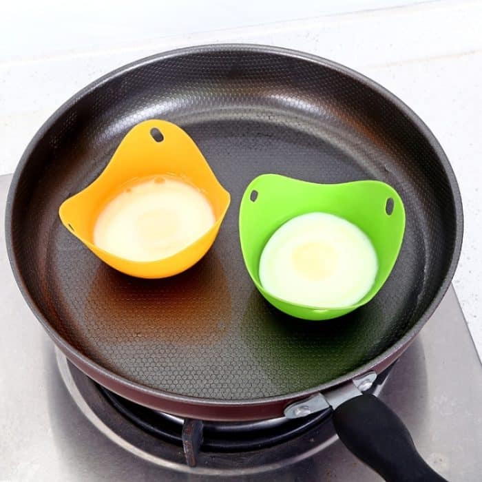 3 PCS Silikon Eierkocher Eierhalter Küchenwerkzeuge Pfannkuchen Kochgeschirr Backgeschirr Dampf Eier Teller Tablett, Green, Red, Blue, Yellow, 4 pieces of steamed egg – Bild 8