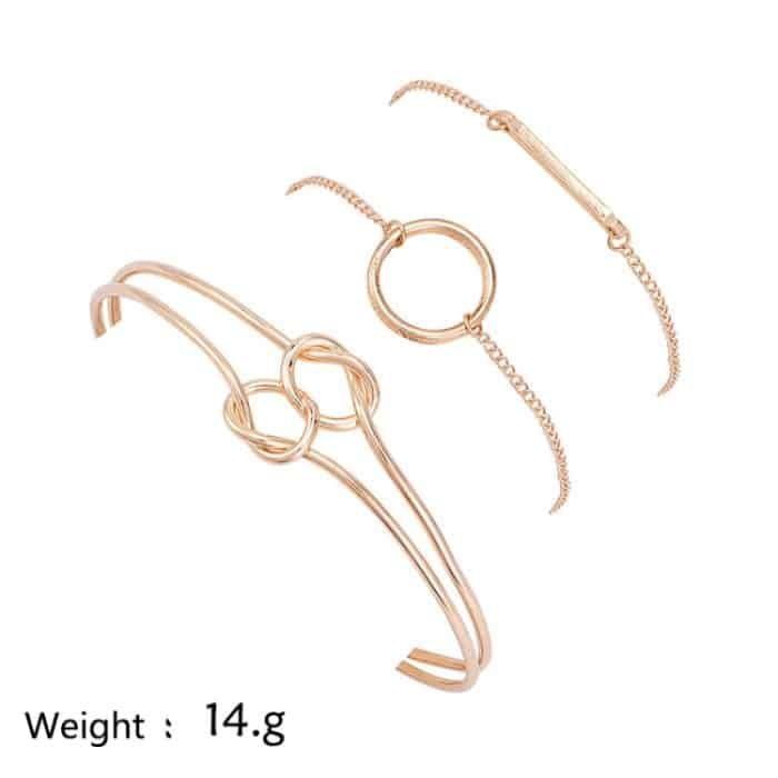 Punk Einfache Doppelknotenschleife Metallkette Armband Böhmischer Retro-Schmuck – Bild 3