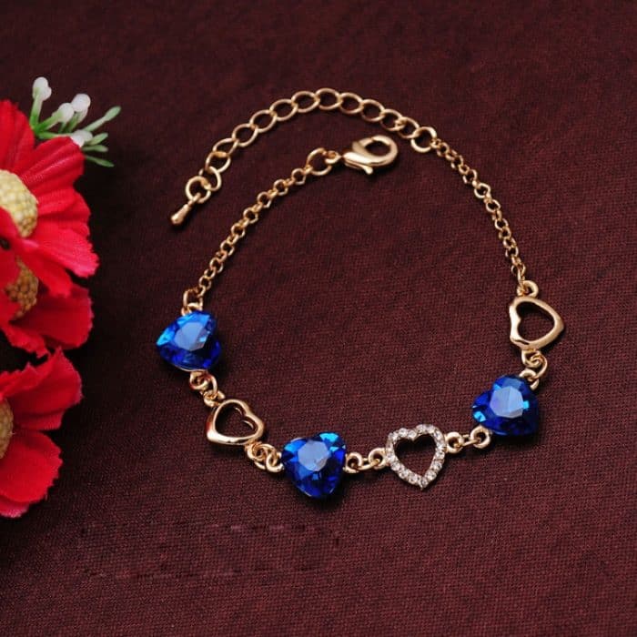 Romantische Herz-Kristall-Charm-Armbänder für Damen – Bild 1
