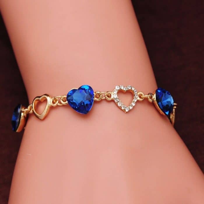 Romantische Herz-Kristall-Charm-Armbänder für Damen – Bild 2