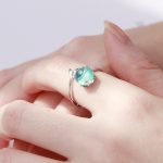 Frauen Mode Blue Crystal Mermaid Shape Offene Ringe – Bild 3