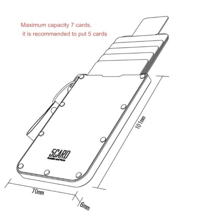 Tragbarer, ultradünner Kartenhalter mit ausziehbarem Design, unsichtbarer, personalisierter Kartenhalter, Brown Microfiber Leather, Black Genuine Leather – Bild 4