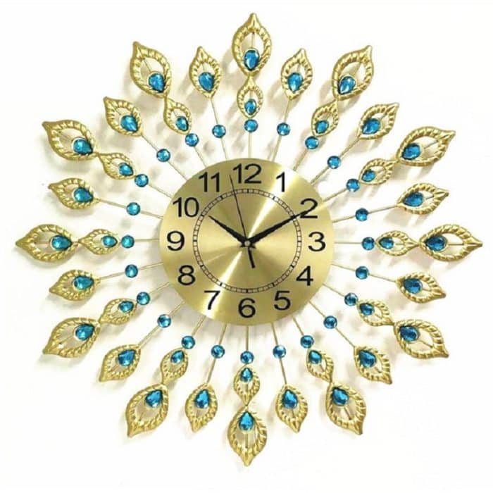 Kreative Pfauen-Wanduhr, Persönlichkeit, stumm, Wohnzimmer-Dekoration, Peacock Wall Clock – Bild 1