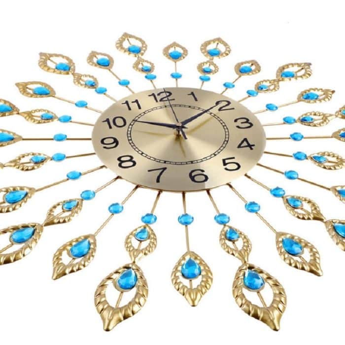 Kreative Pfauen-Wanduhr, Persönlichkeit, stumm, Wohnzimmer-Dekoration, Peacock Wall Clock – Bild 3