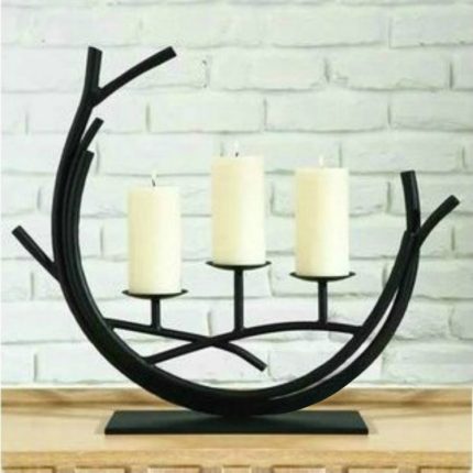 Romantische Vintage-Kerzenhalter-Dekoration aus Schmiedeeisen für Zuhause, Black S, Black L