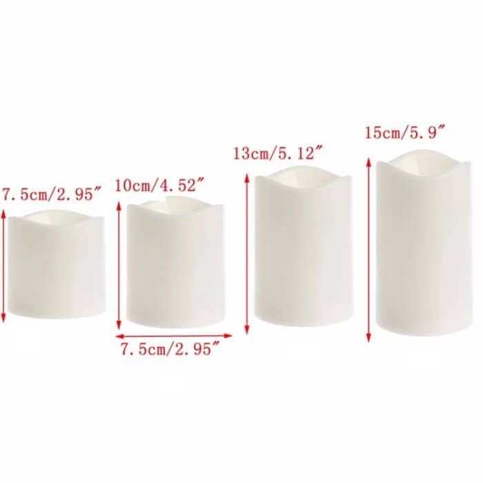 Zylindrische elektronische LED-Kerzenlicht-Simulations-Hochzeits-Kerzenkerze, 15x7.5cm, 13x7.5cm, 10x7.5cm, 7.5x7.5cm, 7.5x7.5cm with remote control, 10x7.5cm with remote control, 13cm with remote control, 15x7.5cm with remote control – Bild 3